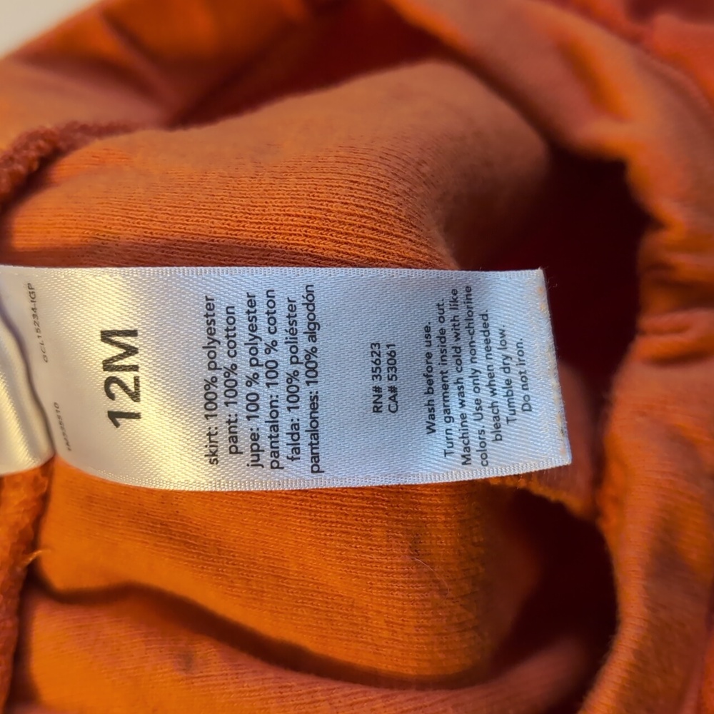 12M Orange Ruffle Pants - Picture 4 of 4